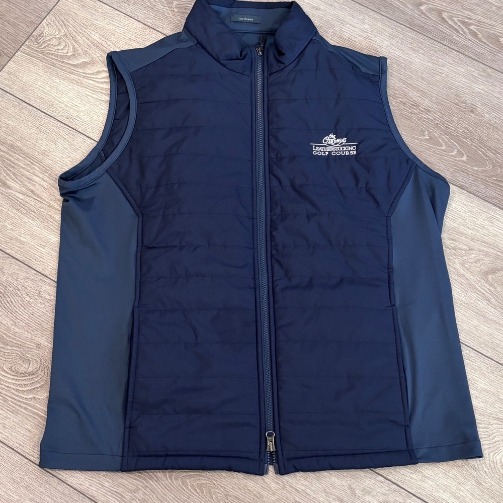 Turtleson Golf Vest Mens XL Navy Blue Quilted Hybrid Preppy Casual Athletic